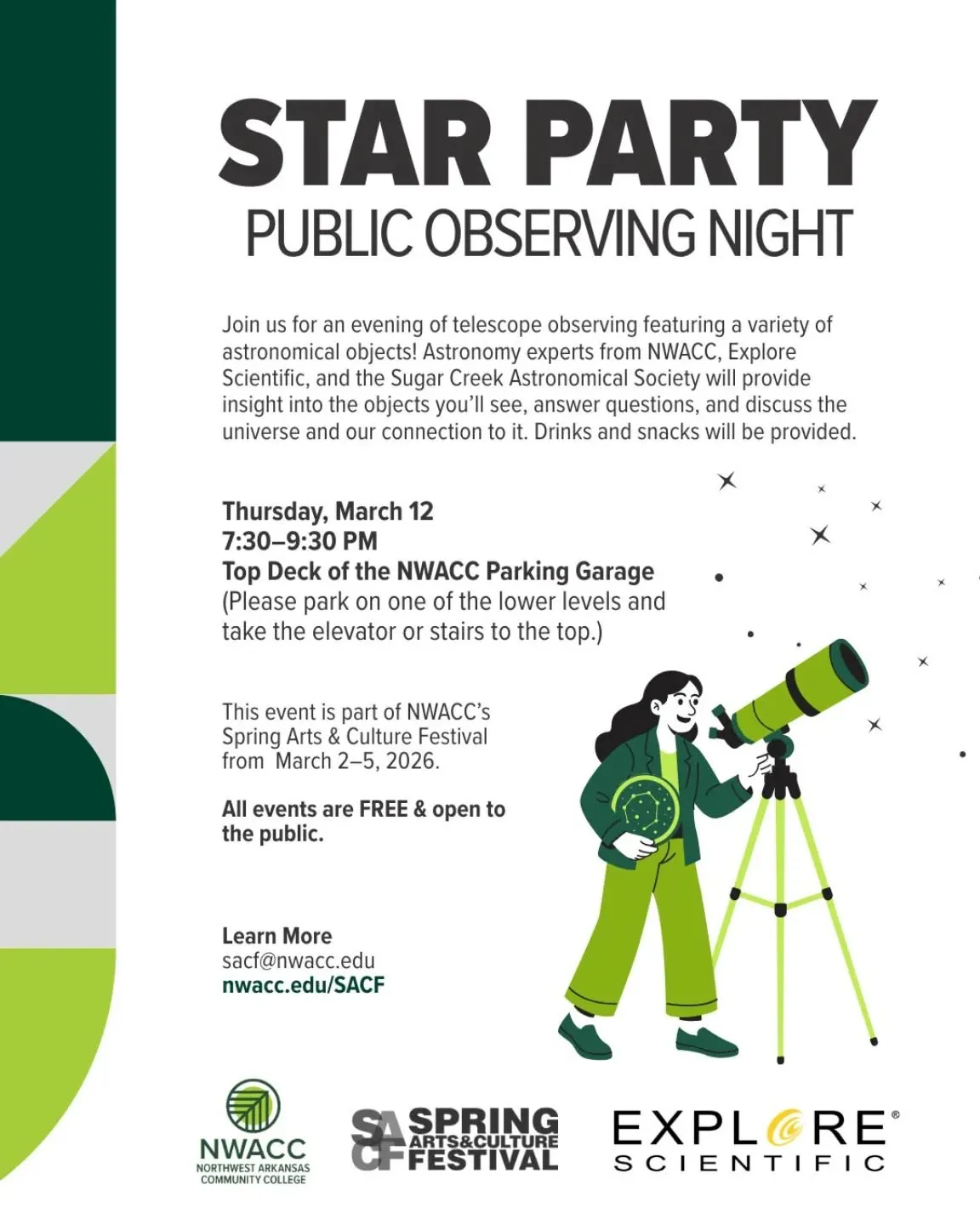Star Party Public Observing Night @ NWACC