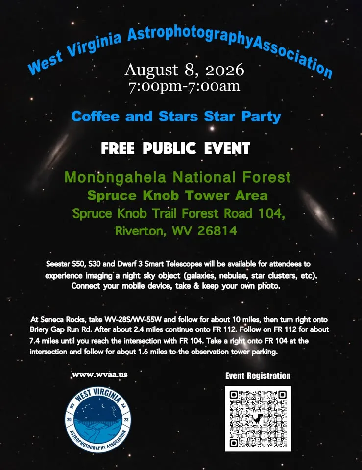 WVAA Coffee & Stars Star Party - Spruce Knob Tower Area