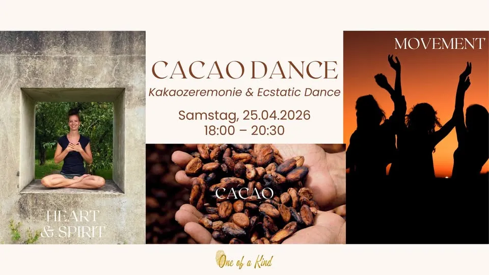 KAKAOZEREMONIE & ECSTATIC DANCE 🌿☕🪩🎶 am 25.04.2026 im Heilzentrum Bergedorf!