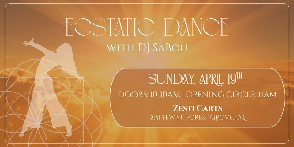 Sunday Ecstatic Dance at Zesti with DJ SaBou
